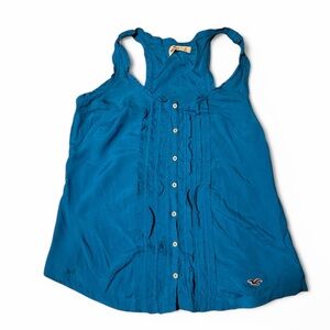 Blue hollister vintage ruffle tank